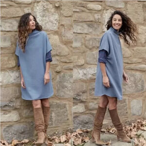 Frank & Eileen Ella The Easiest Dress In Jean Blue Fleece Size XS - Small